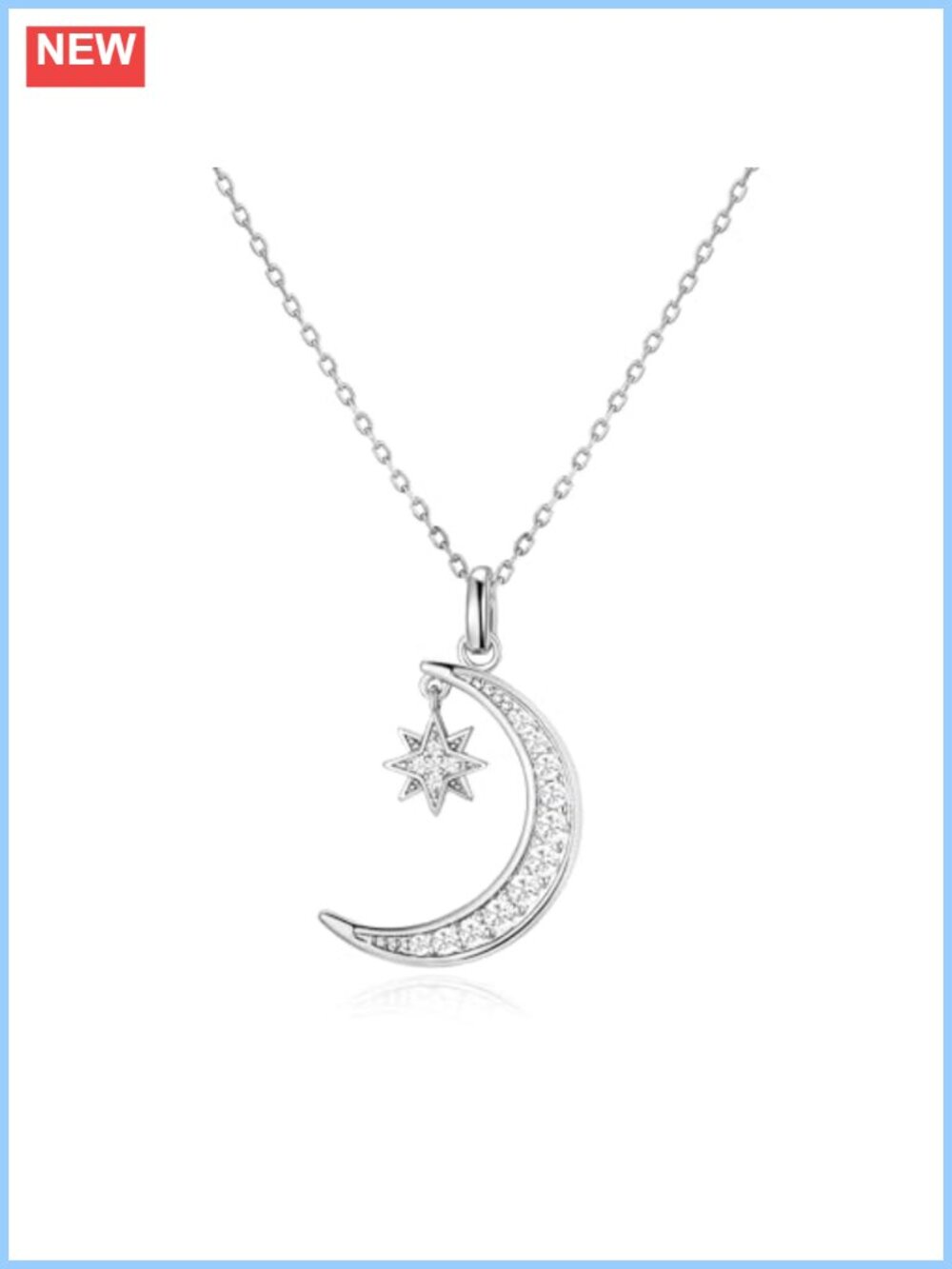 Gold Plated Moon and Star Pendant Necklace Dainty Chain Gift for Women